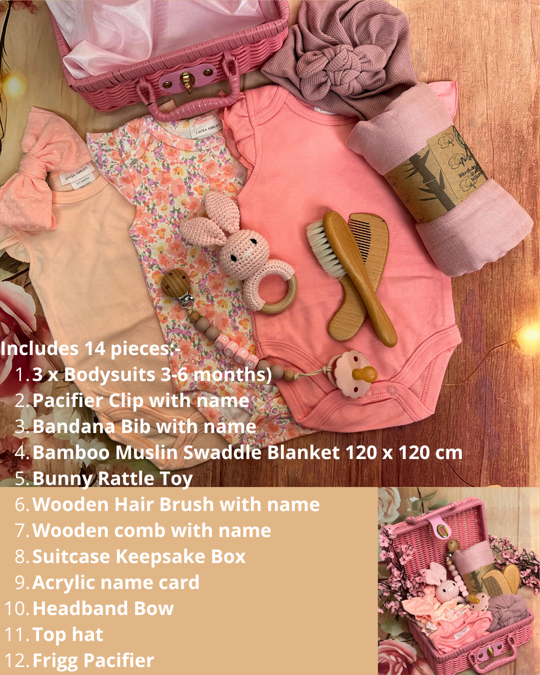 12-pieces - Elegant Baby Bliss Box - Pink