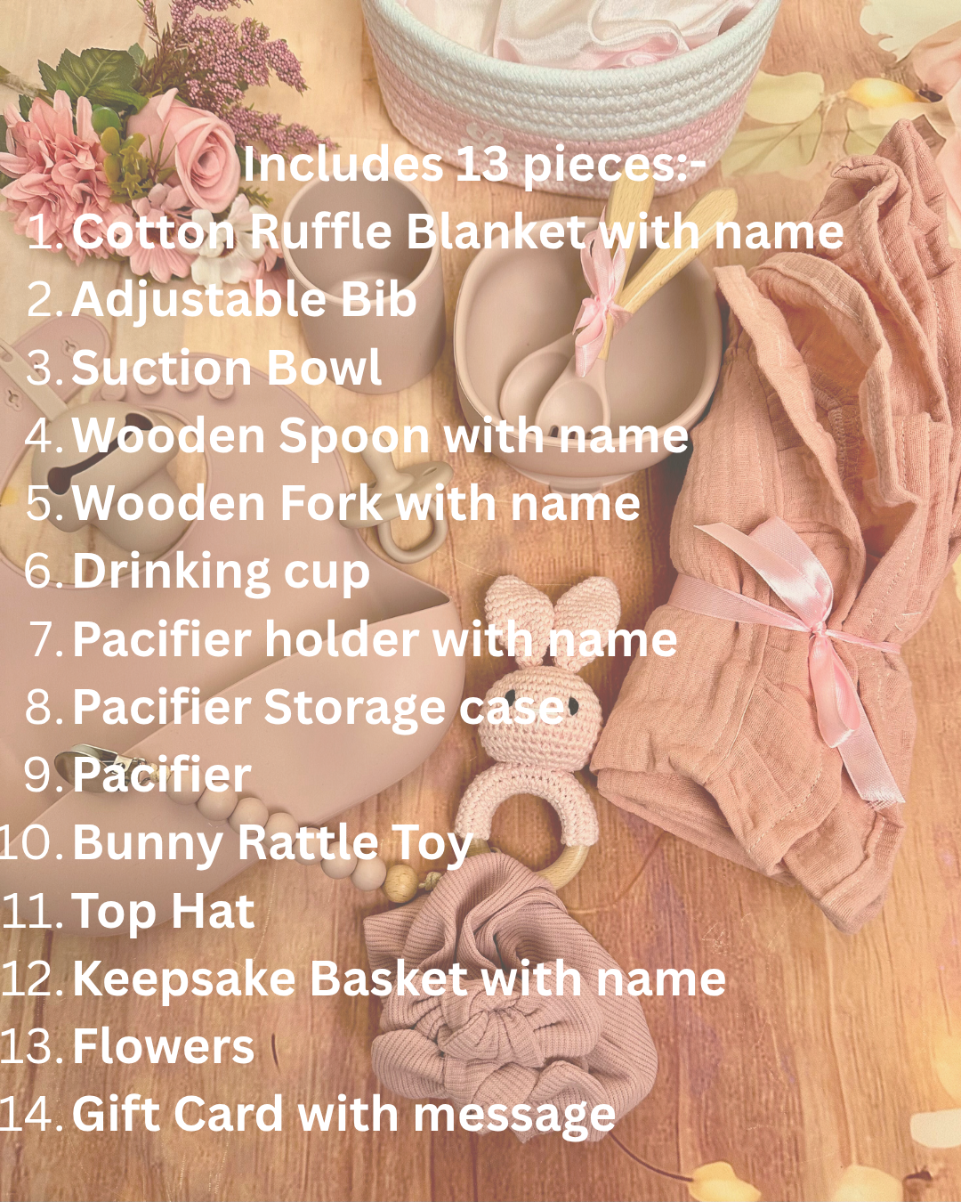 14-piece-Baby's First Bundle - Rose Pink