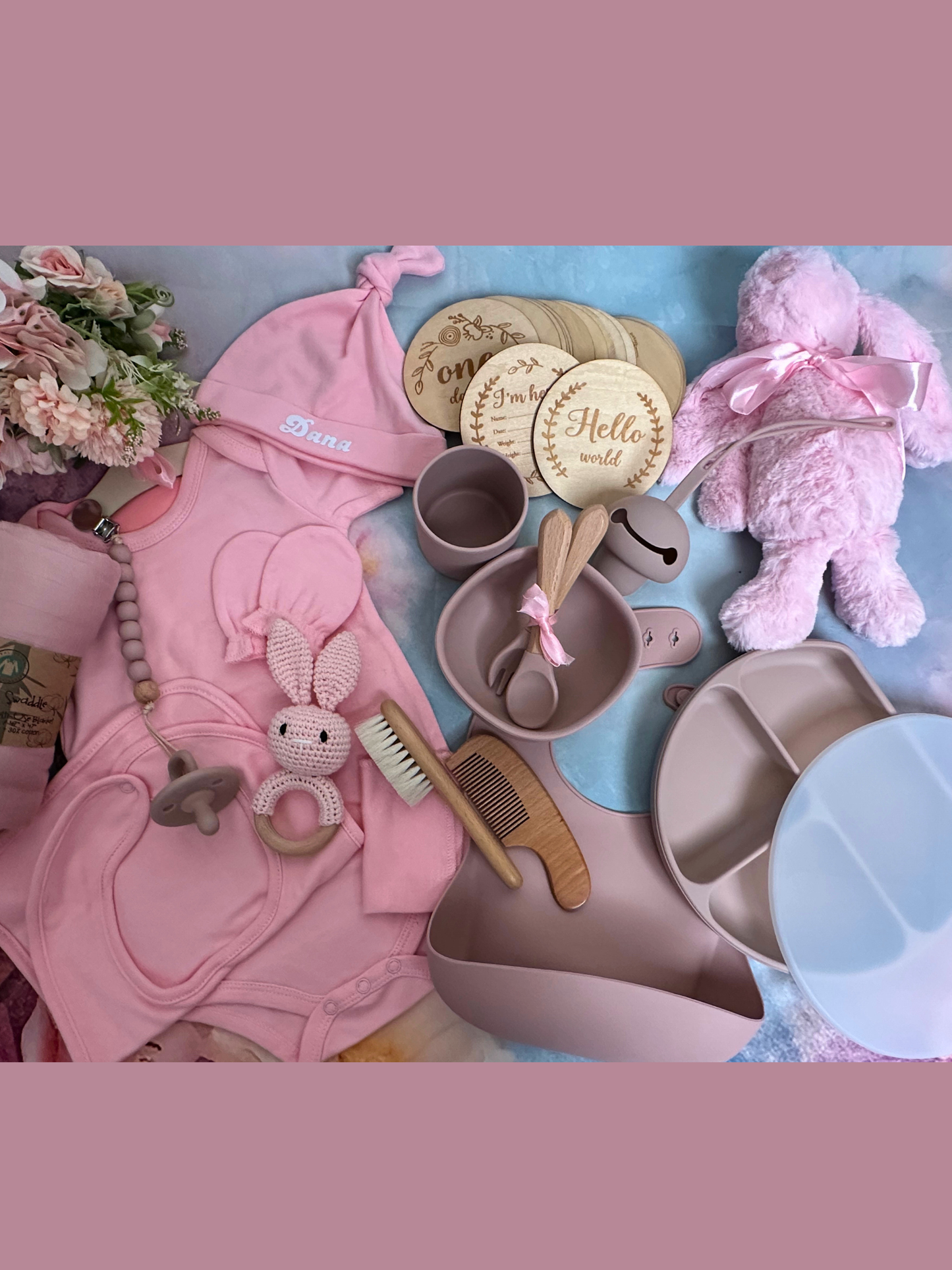 43-piece - Welcome Baby Girl Reception Basket