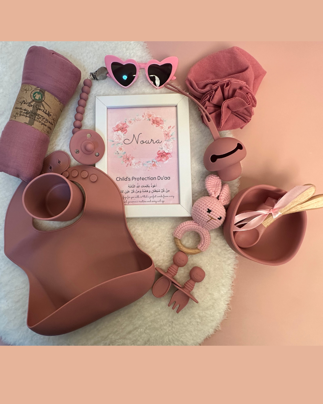 Baby Keepsake Gift Set - 23-Piece Bundle of Joy Keepsake Basket in Pink Paradise