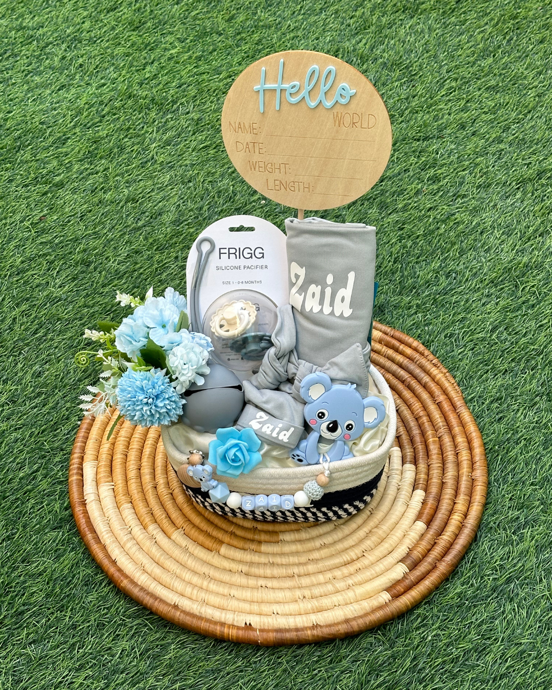 11-pieces - Snuggles and Cuddles Baby Basket - Blue