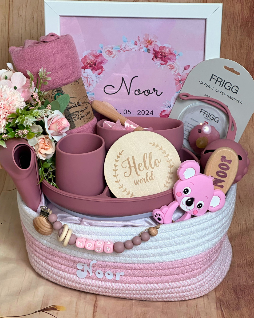 Baby's First Hamper - Dusty Pink: 17 Essential Treasures for Your Little One