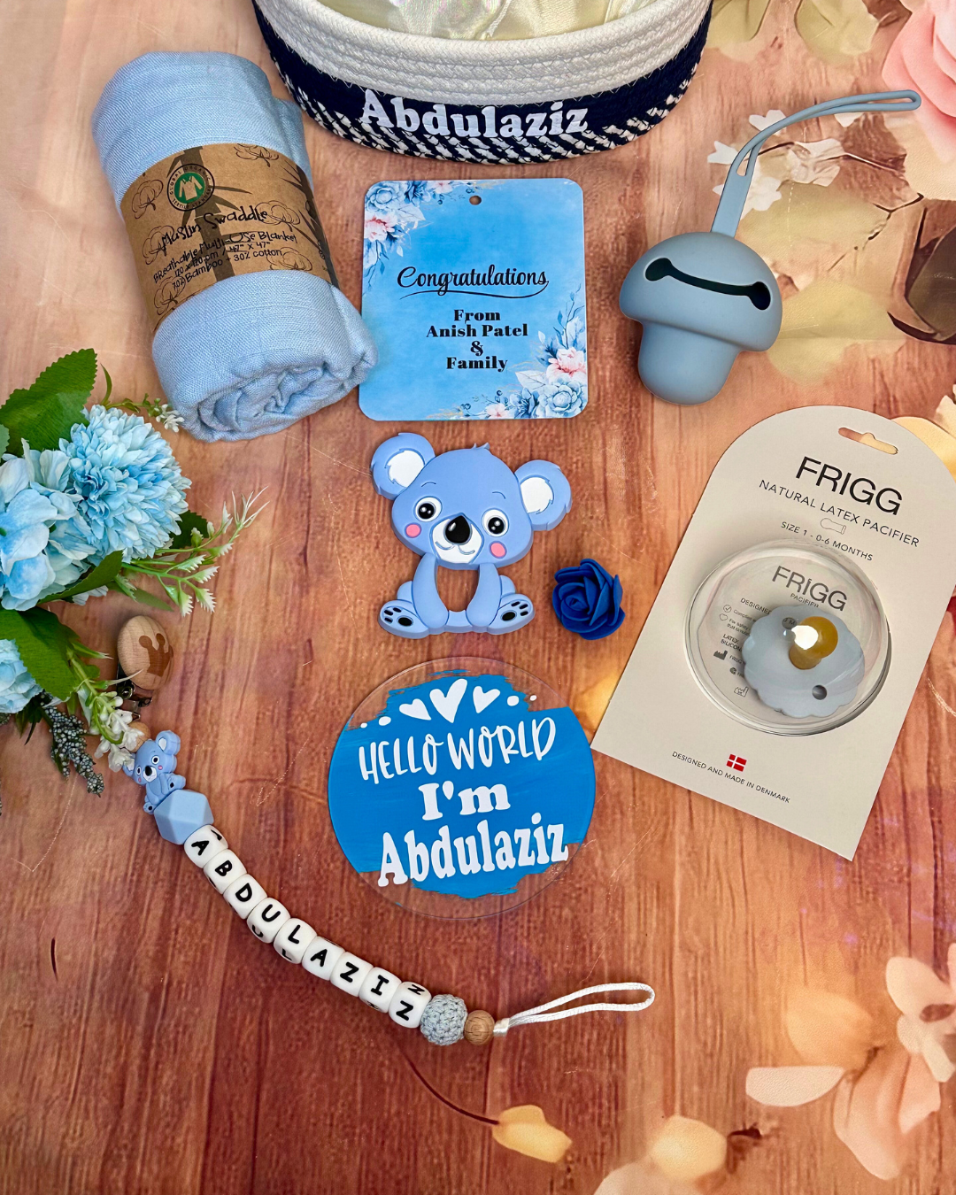 8-pieces-Baby Boy Basket