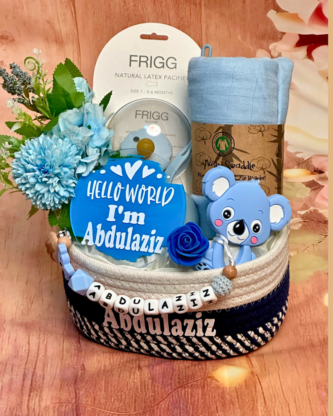 8-pieces-Baby Boy Basket