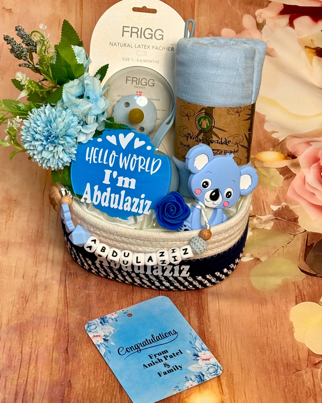 8-pieces-Baby Boy Basket
