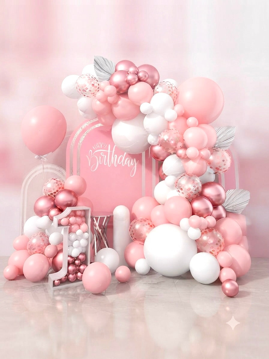 Balloon Decorations Qatar - Rosé Luxe Balloon Arch Kit