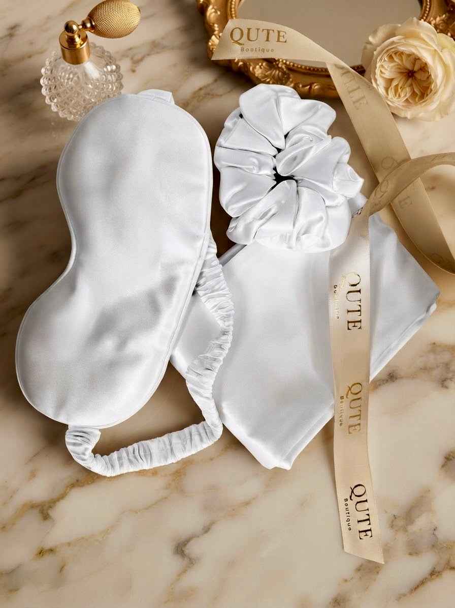 The Serenity Silk Self-Care Set - Ivory | 100% Mulberry Silk Sleep Kit