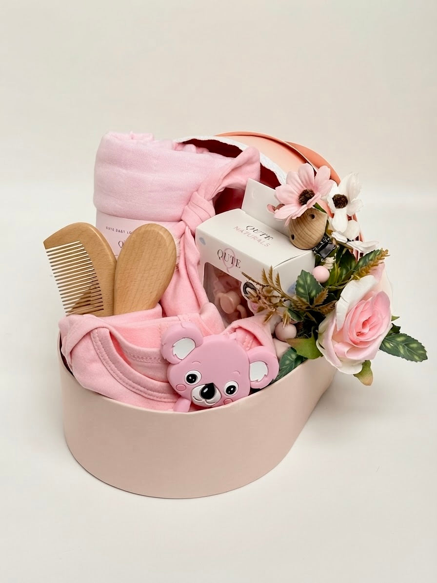 The Koala Dream Cradle Gift Set - Blush Pink | Newborn Baby Girl Hamper