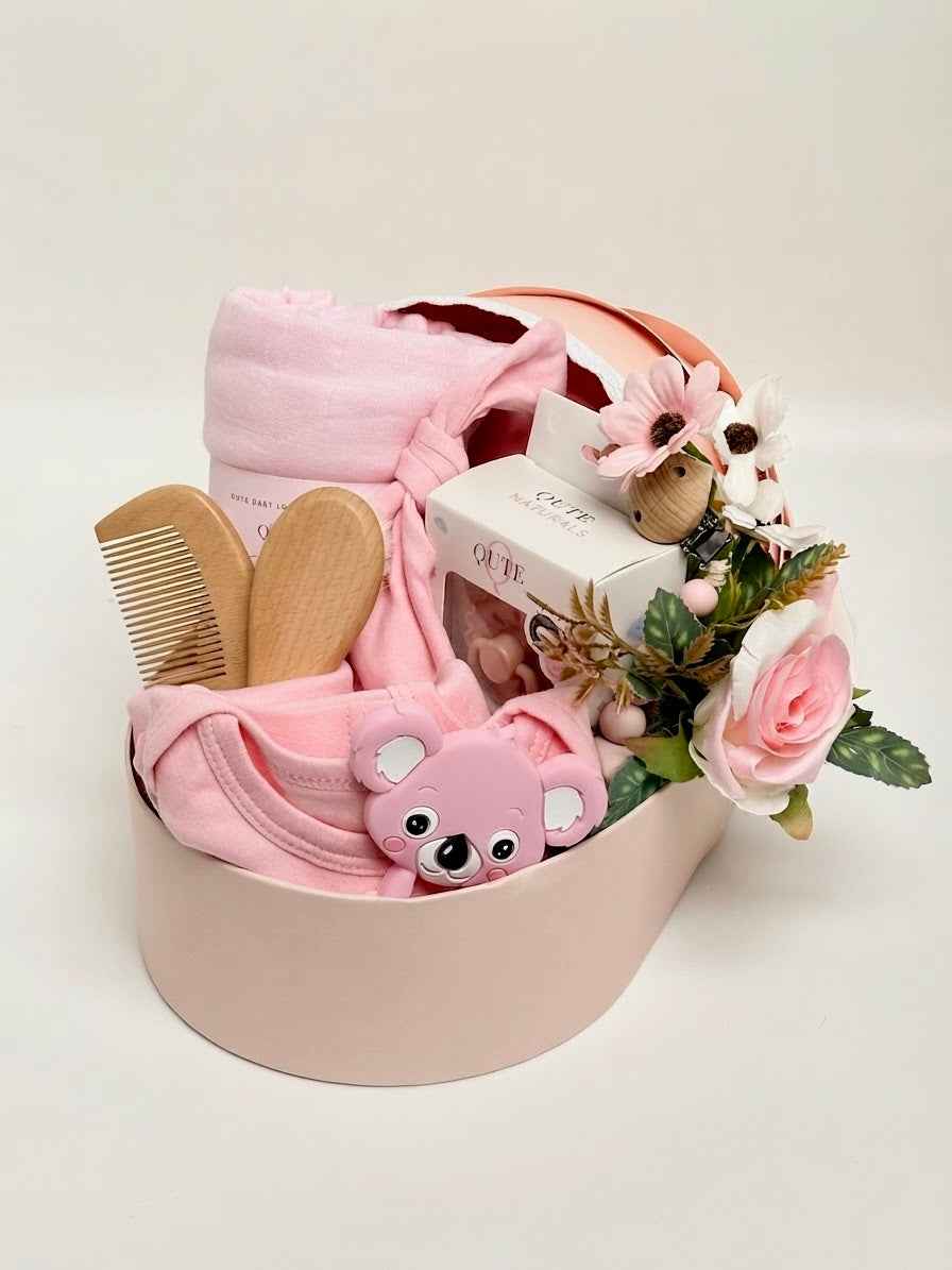 The Koala Dream Cradle Gift Set - Blush Pink | Newborn Baby Girl Hamper