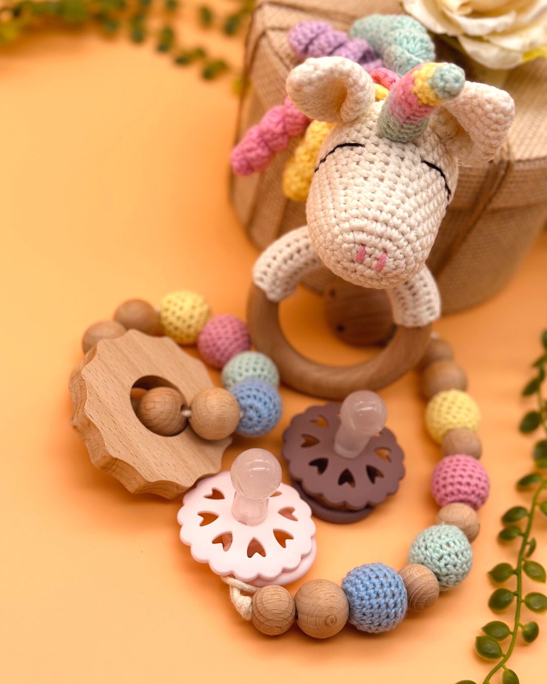 7-pieces - Baby Sensory Gift Set - Luna Pink