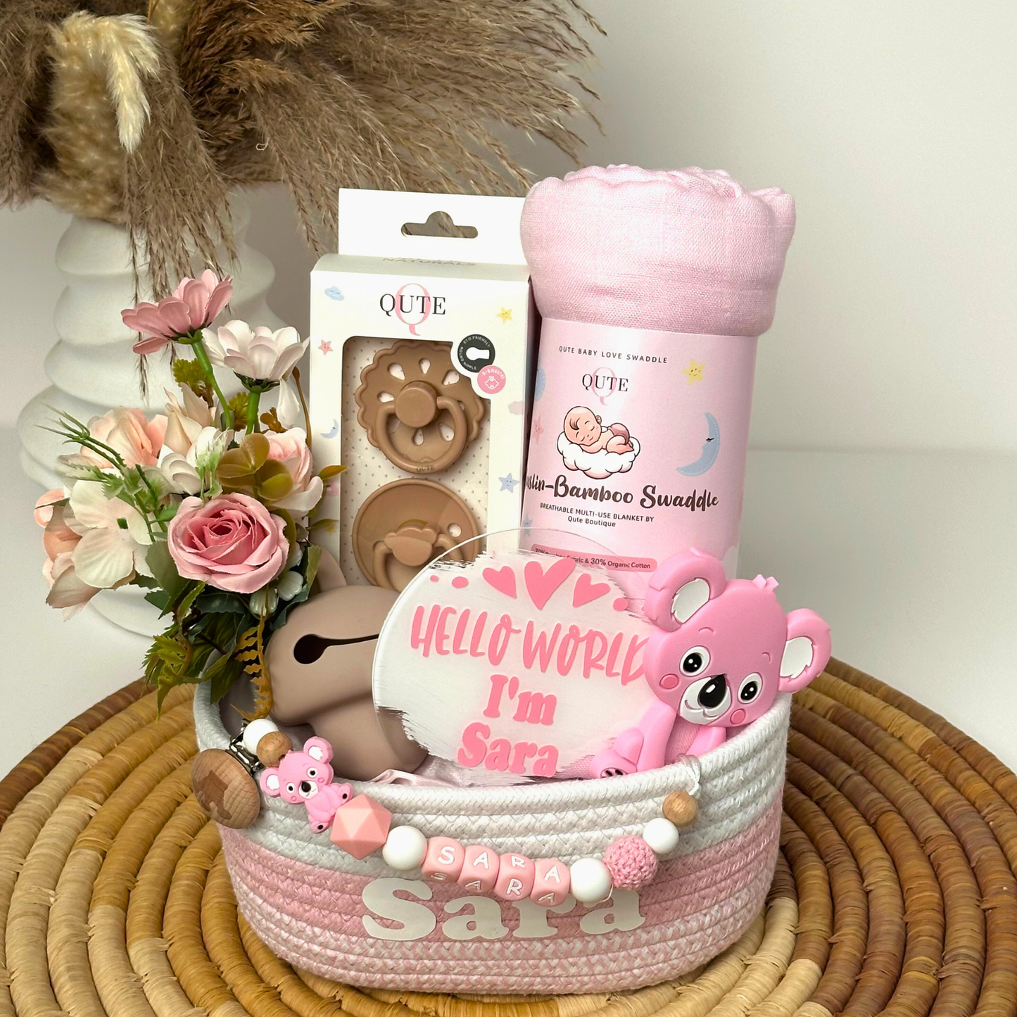 8-pieces -Baby Girl Basket