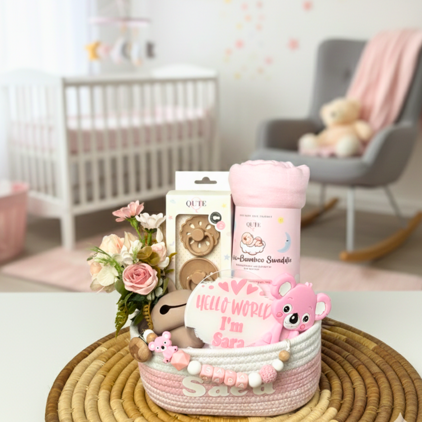 8-pieces -Baby Girl Basket