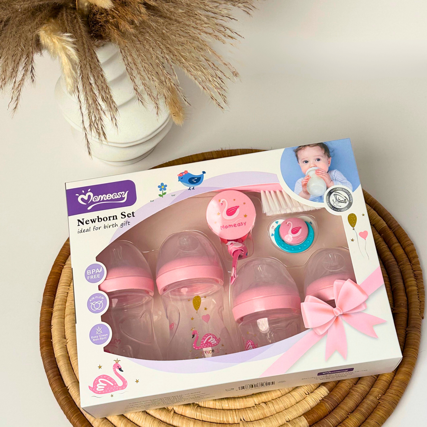 9-pieces - Comfort and Care - Baby Bottle Gift set - Small - Pink