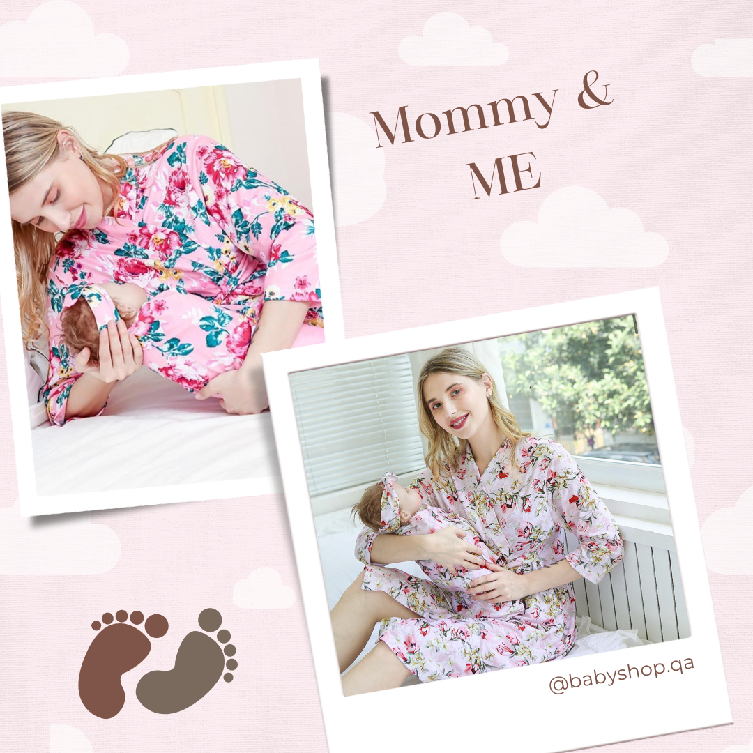 Mommy & Me - Matching Delivery Robe and swaddle - White