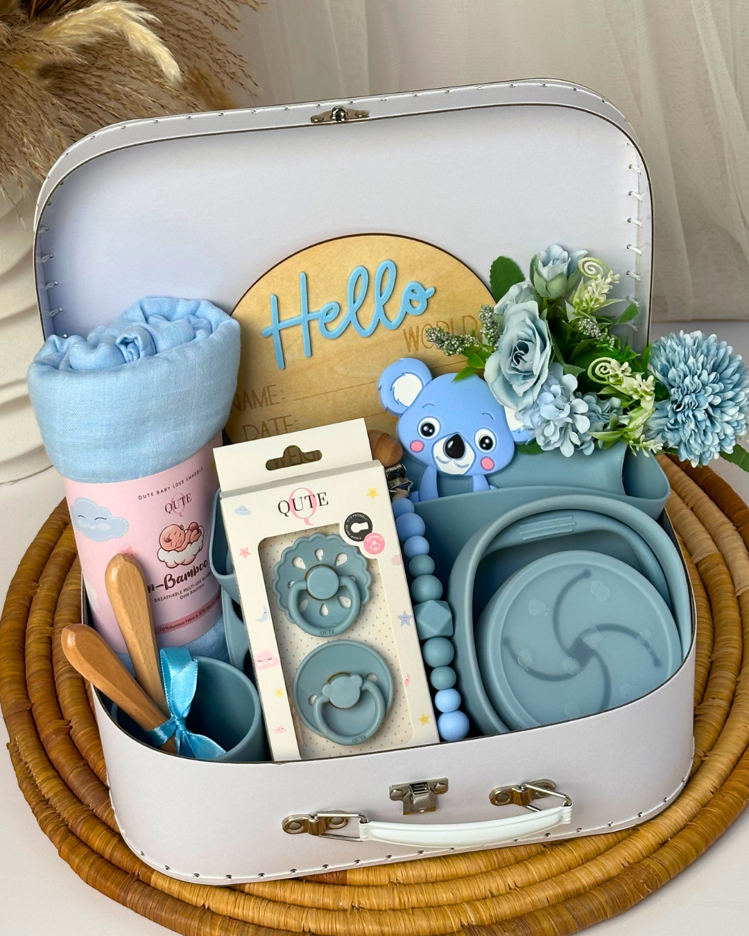16-pieces-Baby's First Journey Case-Dusty blue