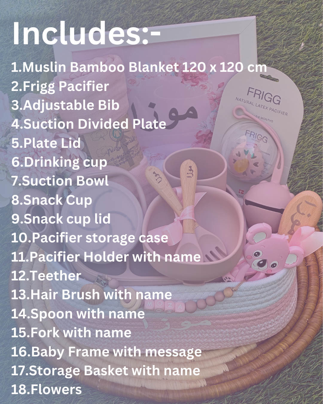 18-piece - Baby's First Hamper - Rose Pink