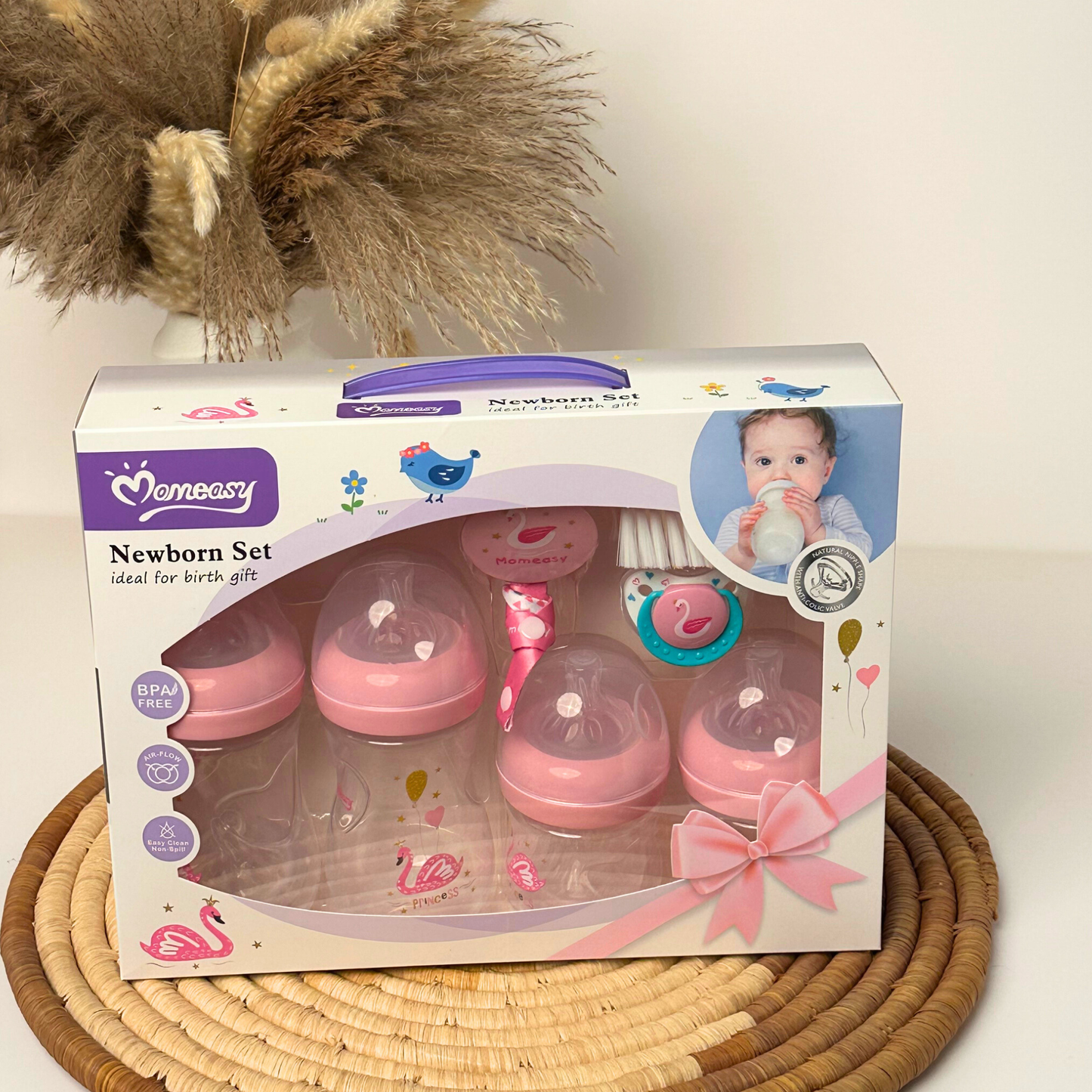 9-pieces - Comfort and Care - Baby Bottle Gift set - Small - Pink
