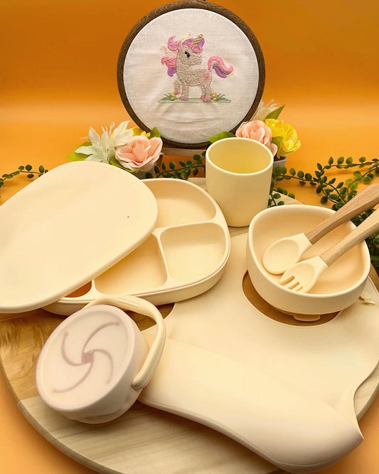 9-pieces - Baby Feeding Set - Cream