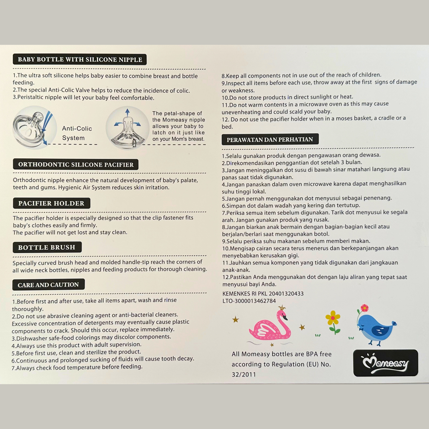 9-pieces - Comfort and Care - Baby Bottle Gift set - Small - Pink