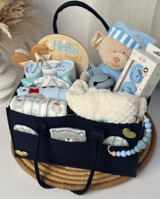 21-piece - Welcome to The World - Newborn Hamper - Baby Boy