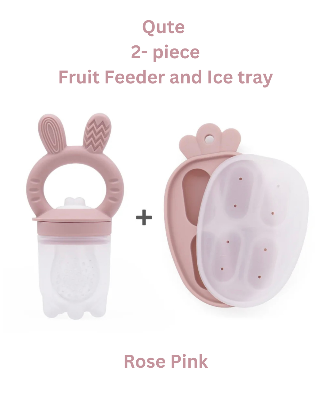 Baby Fruit Feeder & Tray Set - Rose Pink