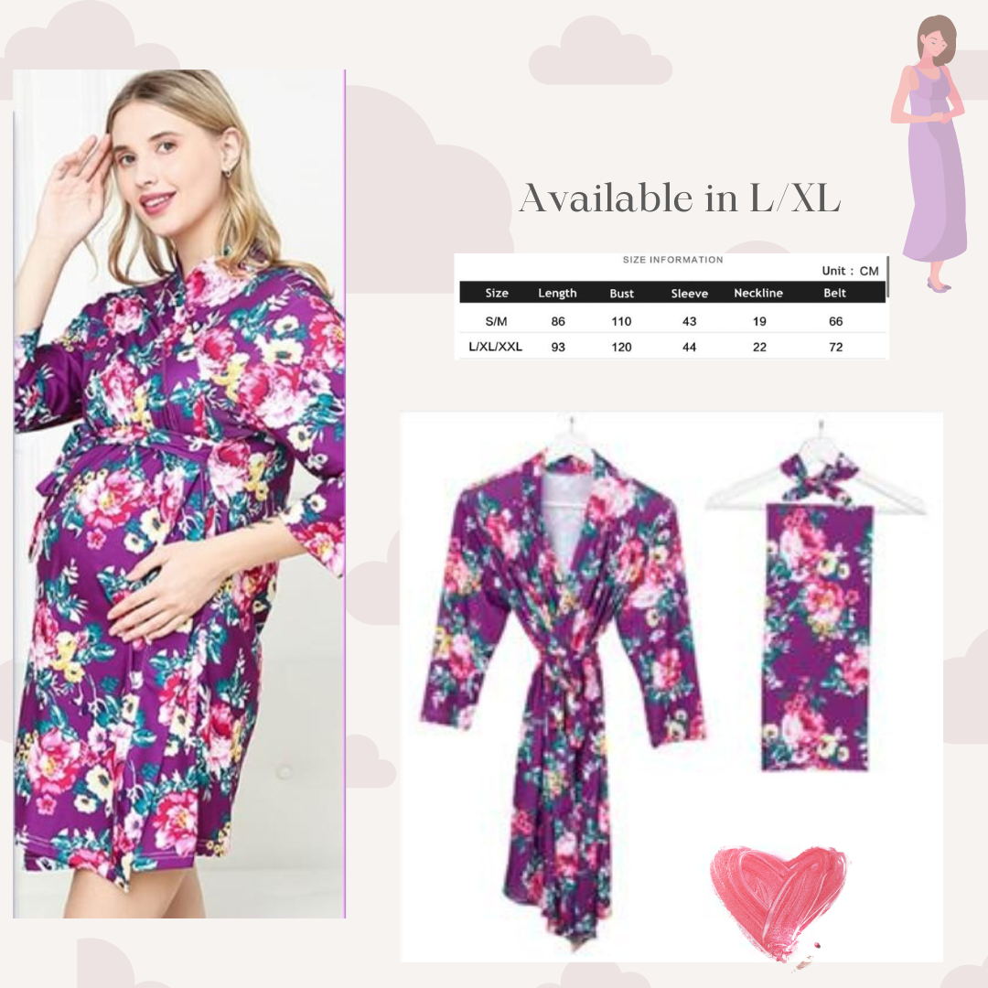 Mommy & Me - Matching Delivery Robe and Swaddle - Purple