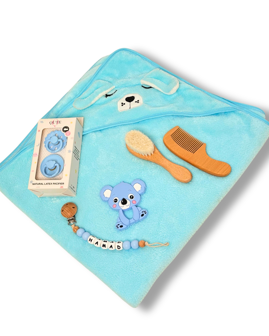 8-piece-Comfort and Care Keepsake Bath Set with Bouquet - Baby Boy