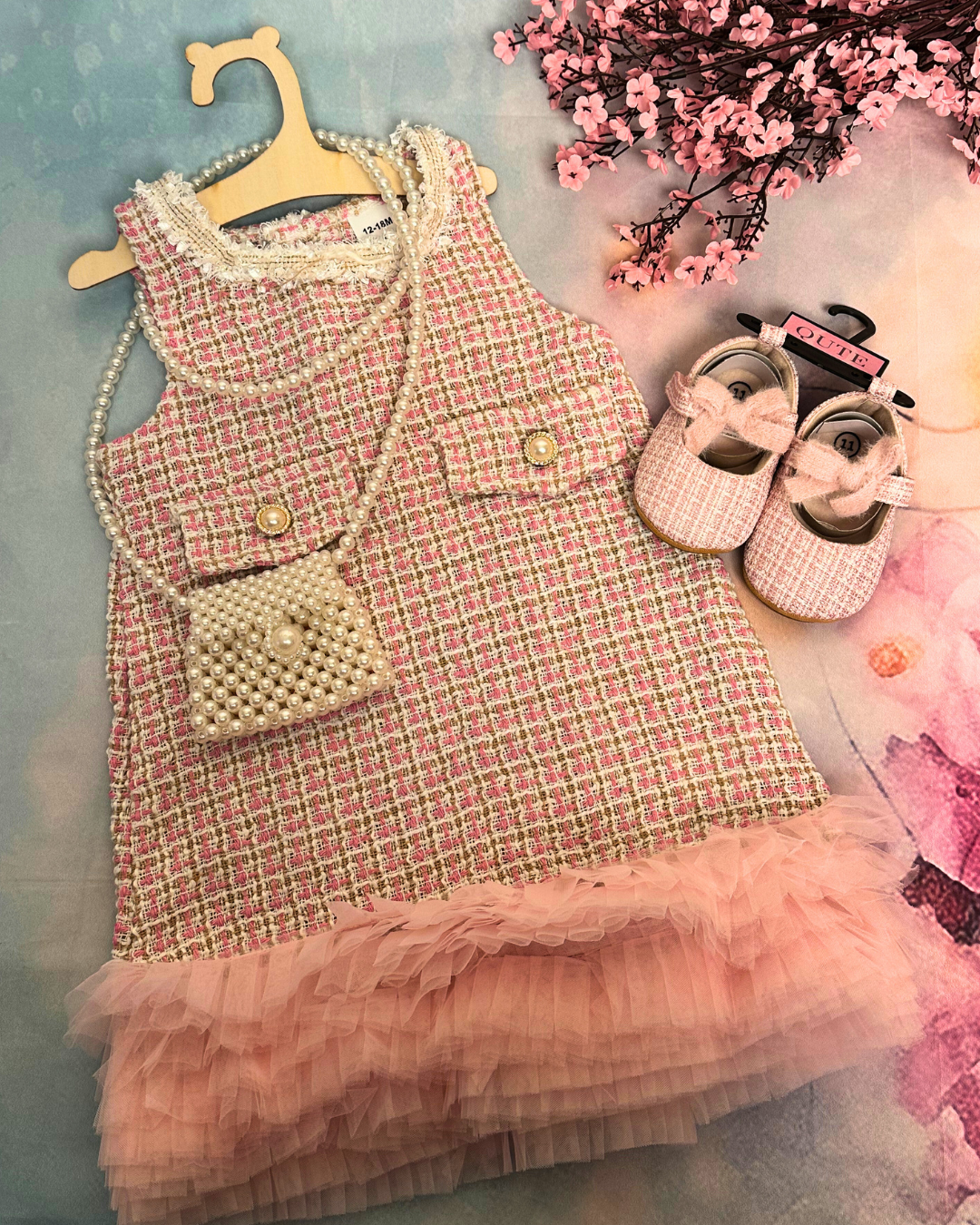 7-pieces - First Birthday Gift - Tweed, Tulle and Pearls