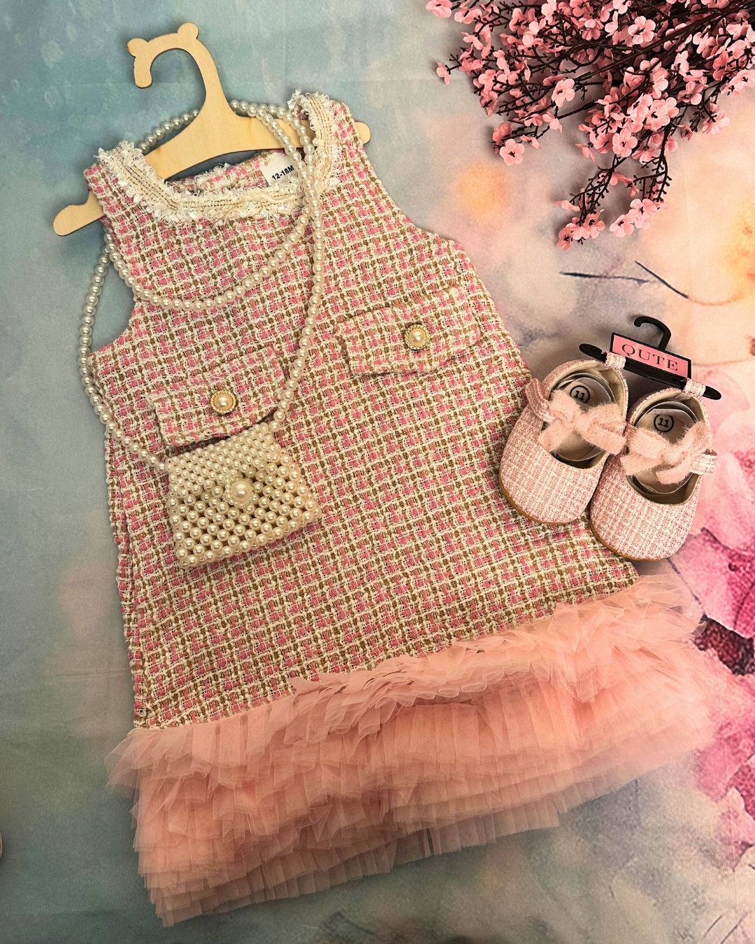 7-pieces - First Birthday Gift - Tweed, Tulle and Pearls