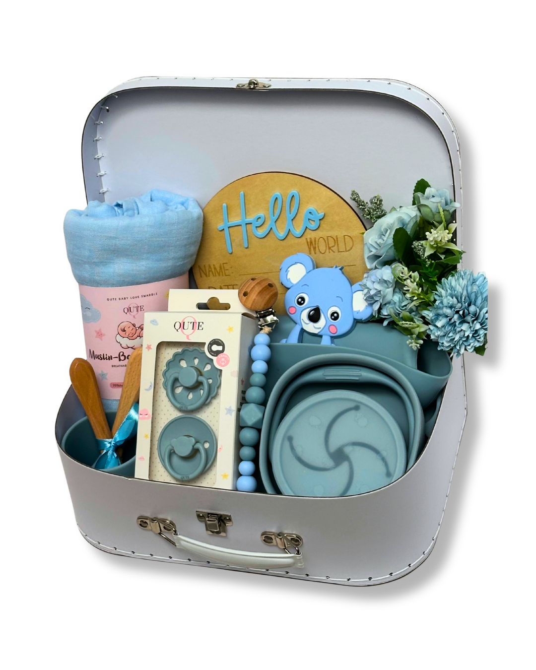 16-pieces-Baby's First Journey Case-Dusty blue
