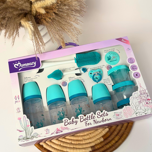11- pieces - Comfort and Care - Baby Bottle Set- Green