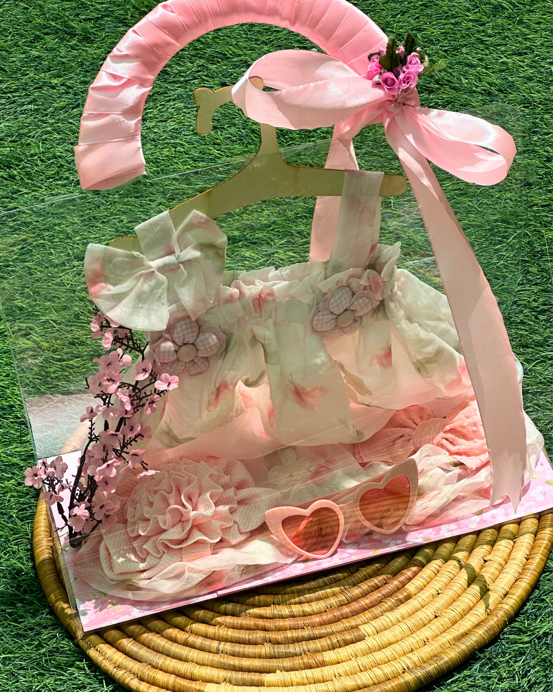 6-pieces - First Birthday Gift - Pink & White Floral Cloud