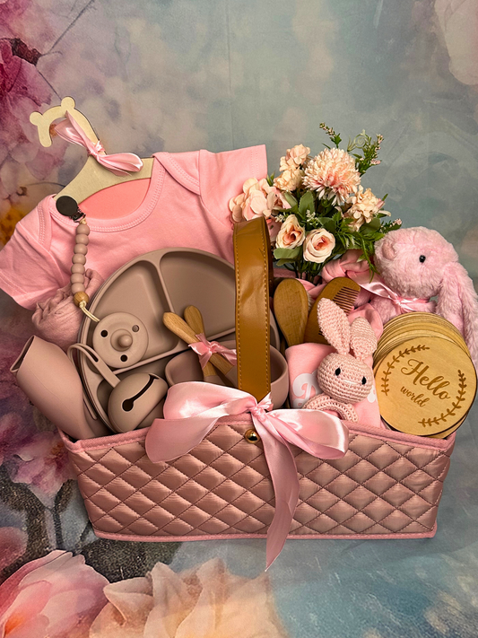 43-piece - Welcome Baby Girl Reception Basket
