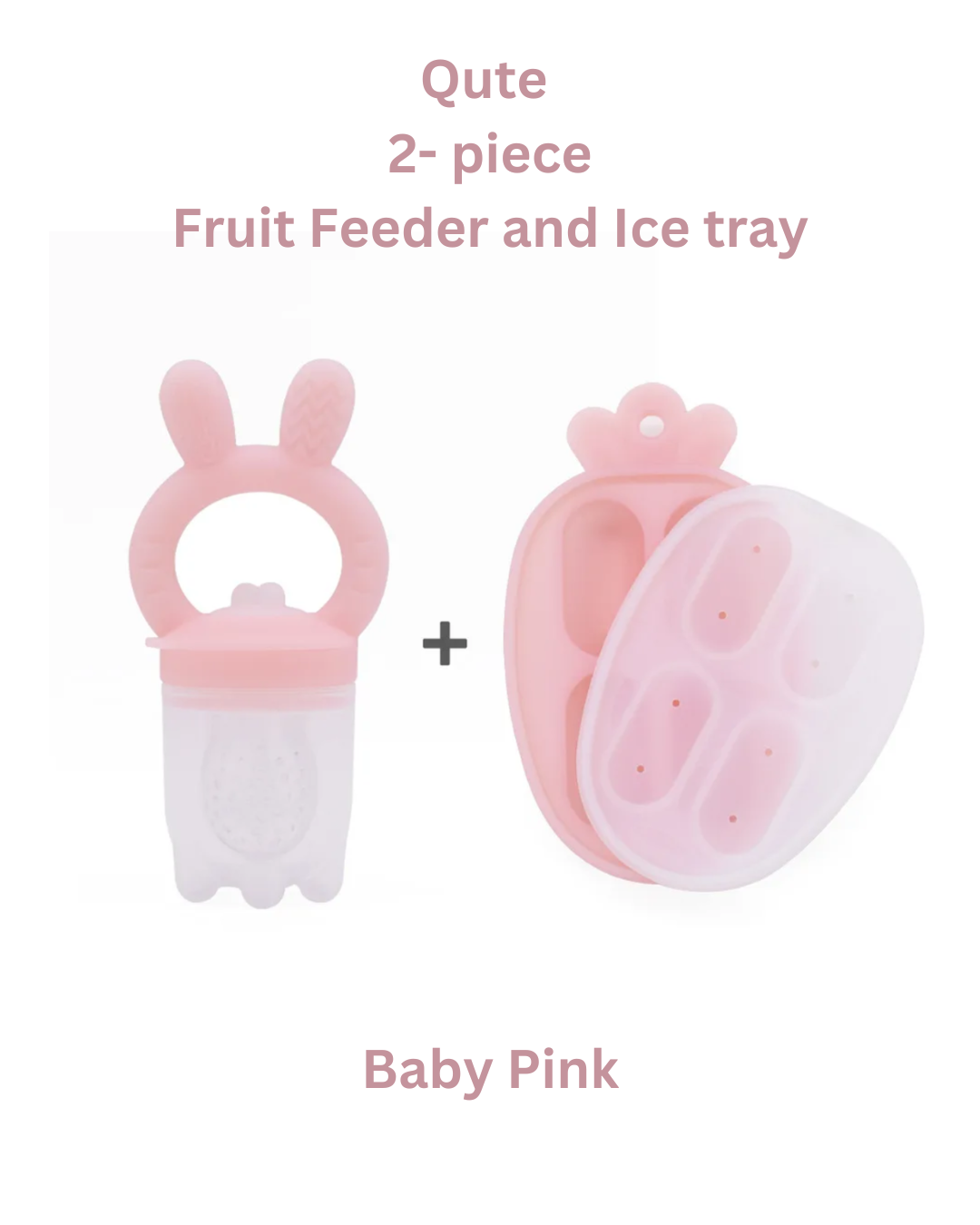 Baby Fruit Feeder & Tray Set - Baby Pink