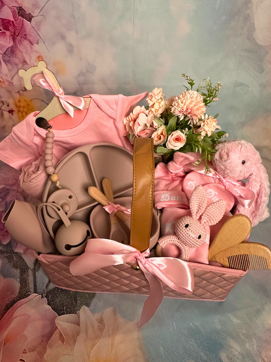 27-piece-Welcome Baby Girl Reception Basket