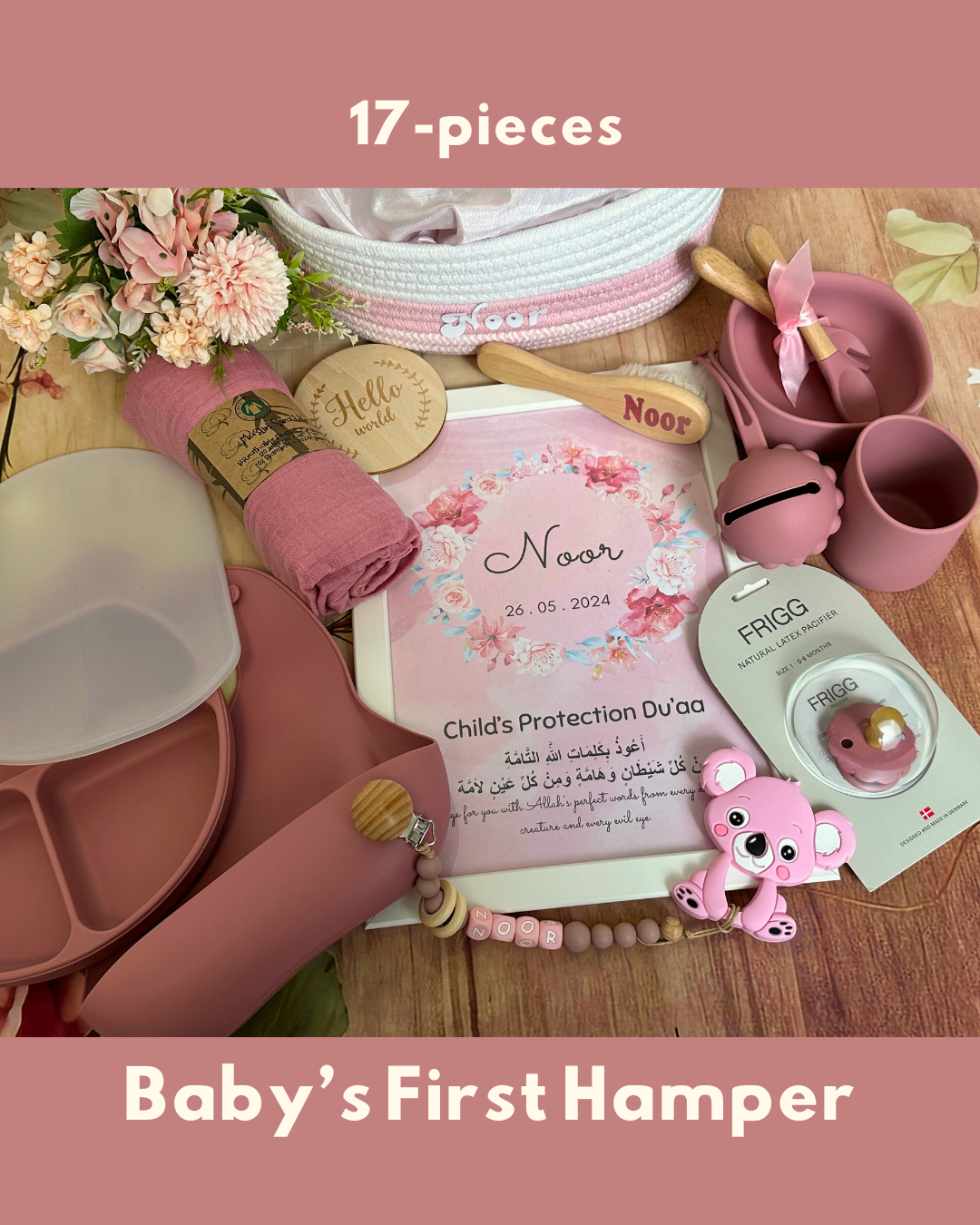 17-pieces - Baby's First Hamper - Dusty Pink