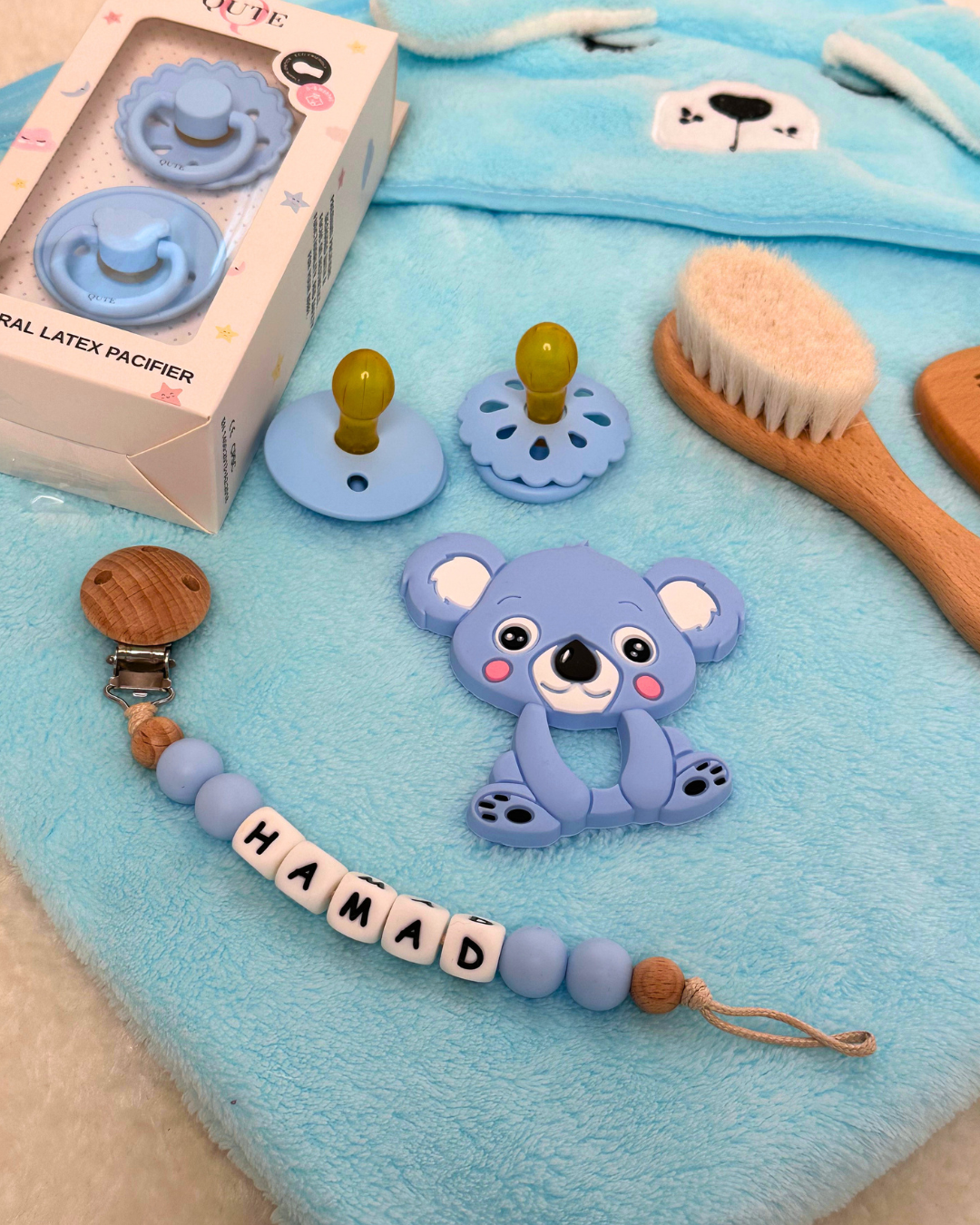 8-piece-Comfort and Care Keepsake Bath Set with Bouquet - Baby Boy