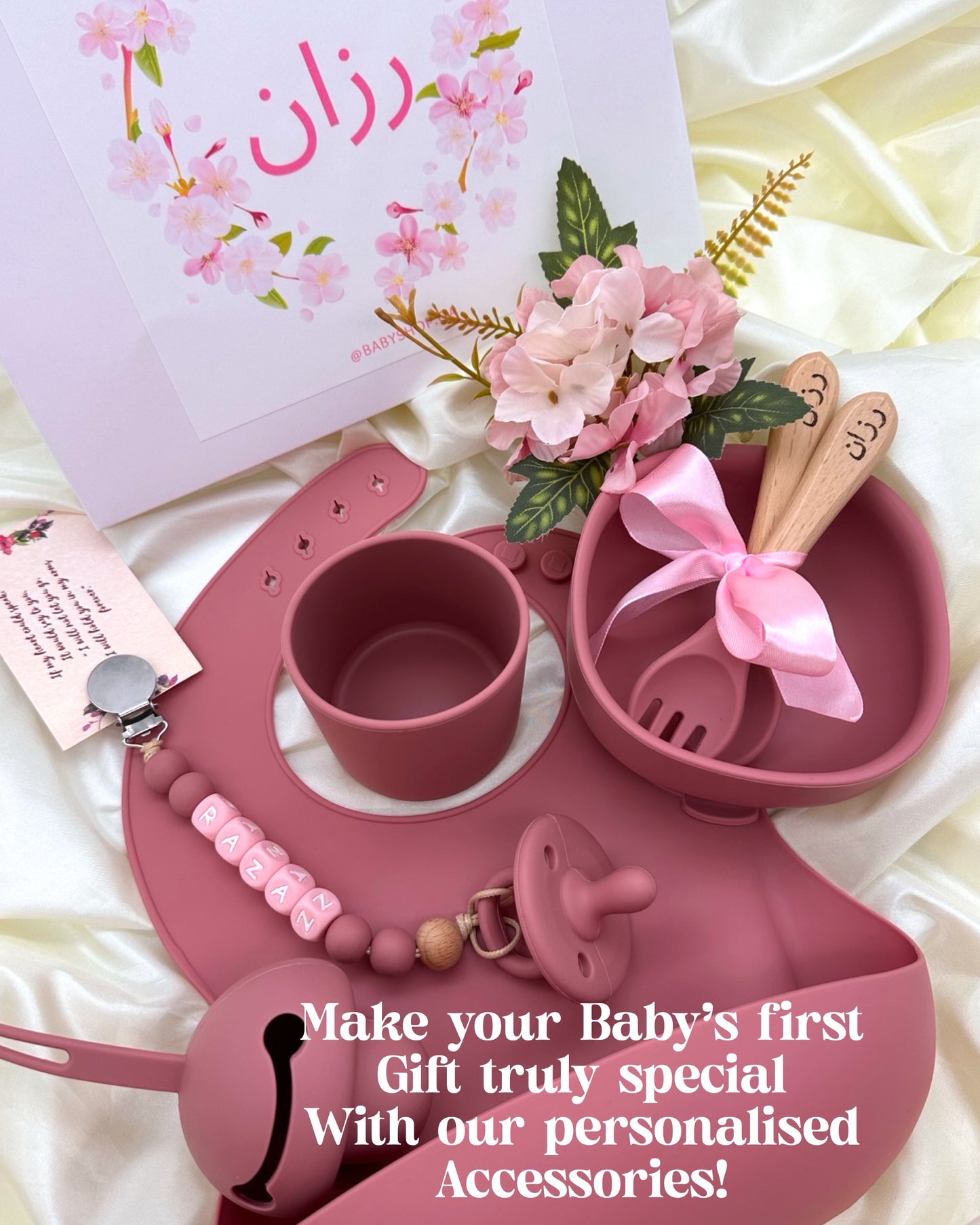 9-pieces -Newborn Essentials Gift Set - Dark Pink