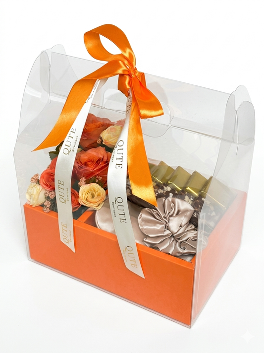Luxury Silk & Chocolate Gift for Women - Gold