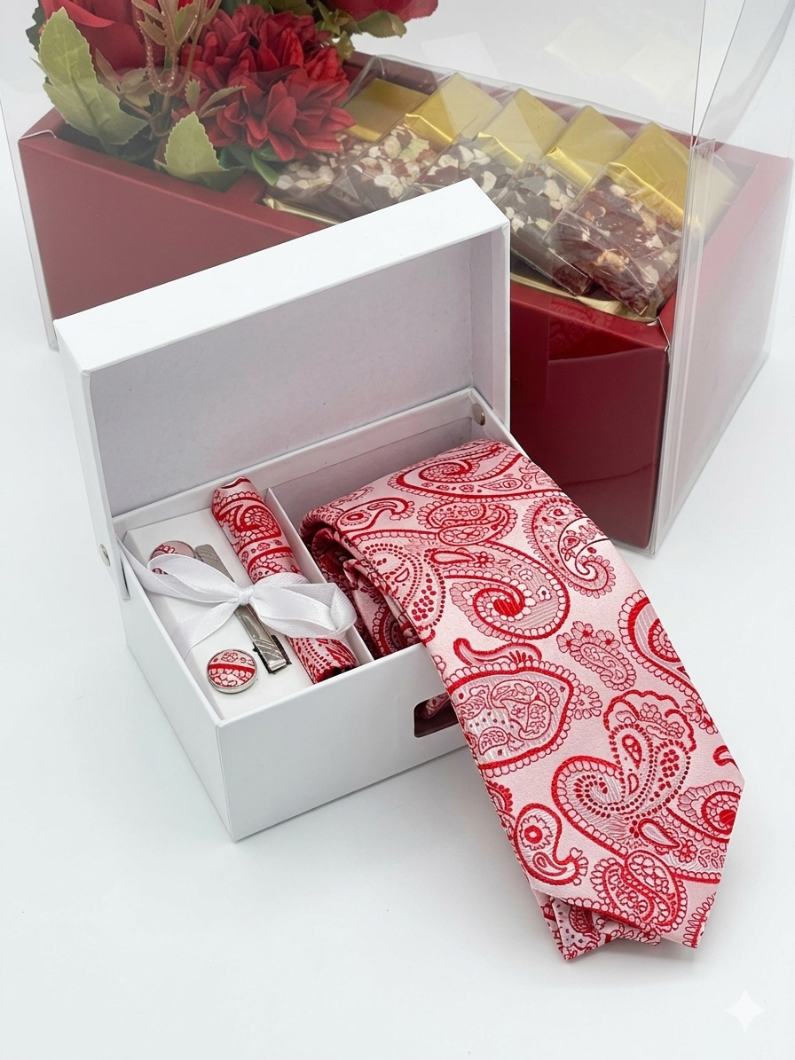Luxury Gentleman's Gift Set - Paisley Ruby