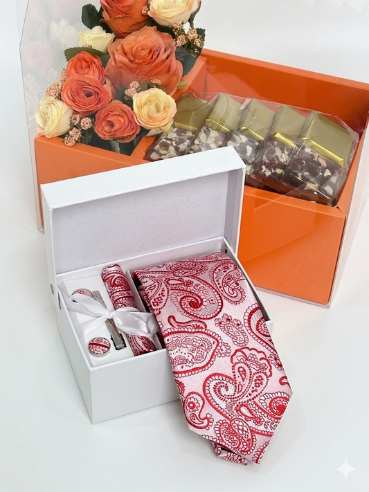 Luxury Gentleman’s Gift Set - Paisley Ruby