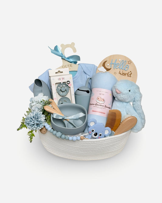18 - pieces - Bundle of Joy Basket - Welcome Baby Boy