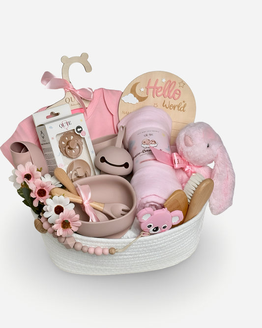 18-pieces - Bundle of Joy - Welcome baby Girl Basket