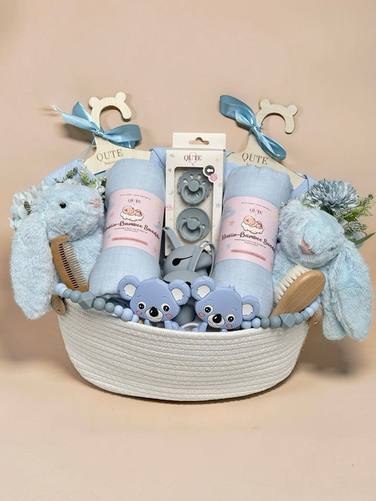 Twice the Love - Twins Baby Basket - Blue