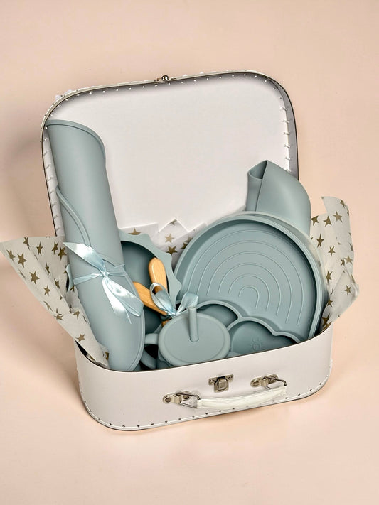 Sunshine Smiles - Baby Feeding Set - Dusty Blue