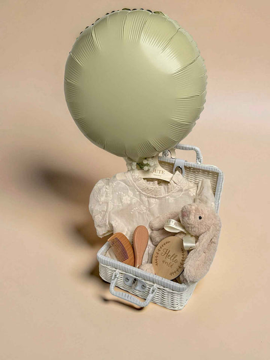 The Little Ivory Elegance - Luxury Baby Girl Gift Set with balloon