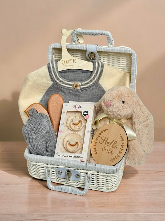 The Cozy Knit Grey - Baby Boy Gift Set