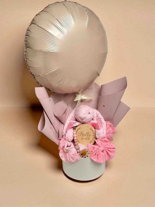 The Pink Blush Balloon - Baby Girl Gift Bouquet Box