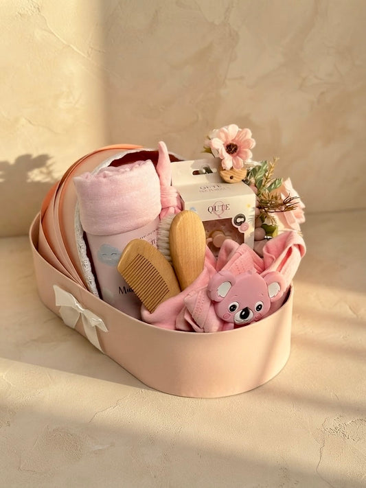 The Koala Dream Cradle Gift Set - Blush Pink | Newborn Baby Girl Hamper
