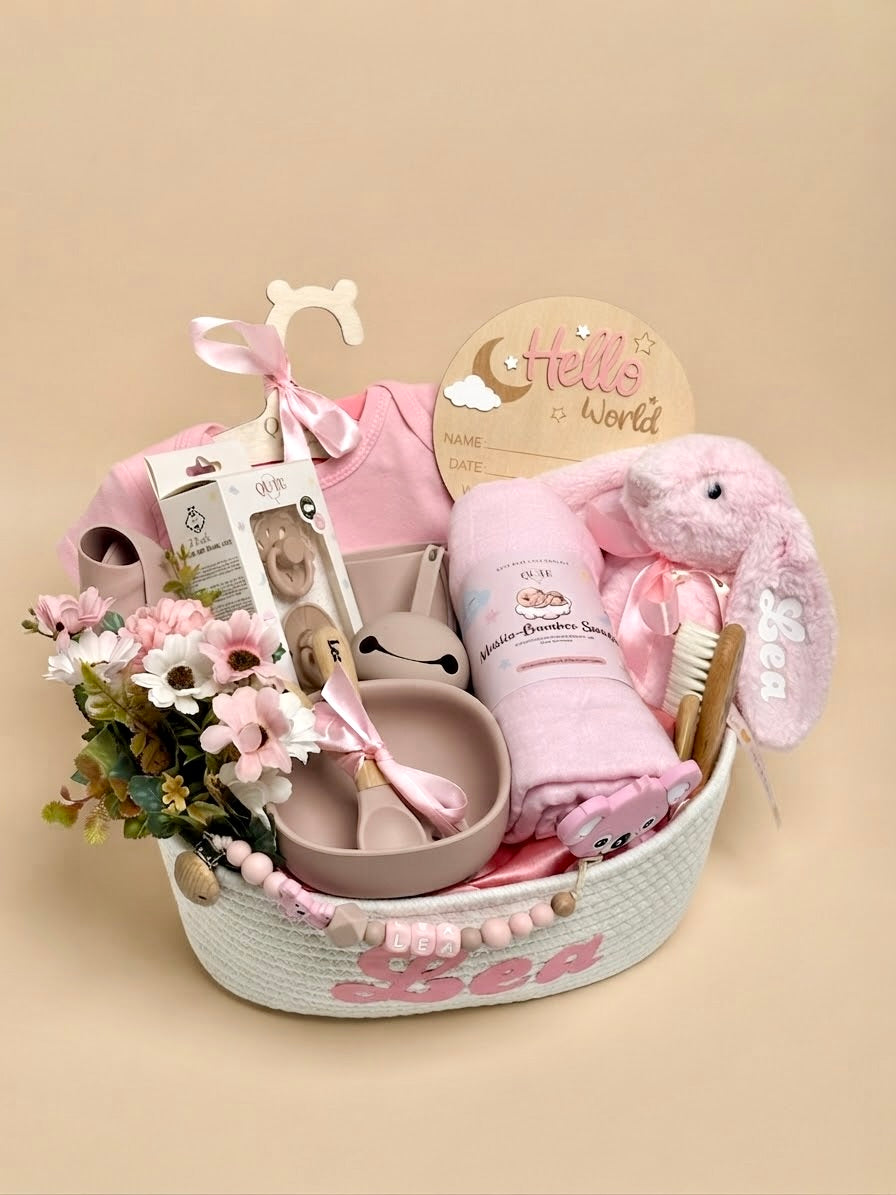 Welcome Baby Girl Gift Basket - A Heartwarming Bundle of Joy